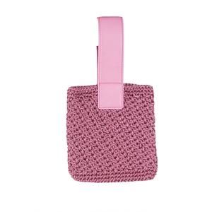 NEW BINGE KNITTING women's amaya mini square tote bag in peony